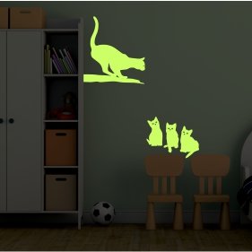 наклейки Светящиеся коты