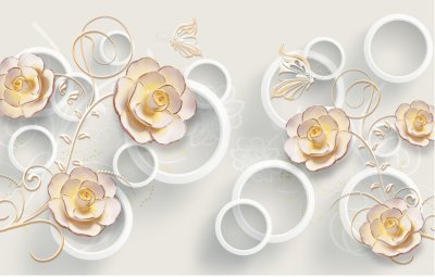 фотообои Медовые розы и кольца